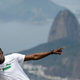 Jamaican Olympic gold medalist Usain Bolt during an Oct. 23, 2012, visit to the statue of Christ the Redeemer in Rio de Janeiro.
Buda Mendes/Latin Content/Getty Images